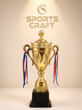 Premium Gold Winner Trophy Cup with Lid & Ribbons