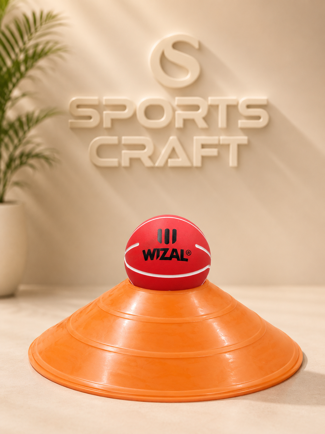 Wizal High-Bounce Rubber Tape Ball & Orange Agility Marker Cone Set