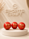 Sports Craft Premium T20 Red Leather Cricket Ball - Pack of 3