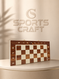Folding Wooden Chess Board Set with Algebraic Notation - Classic Portable Travel Game