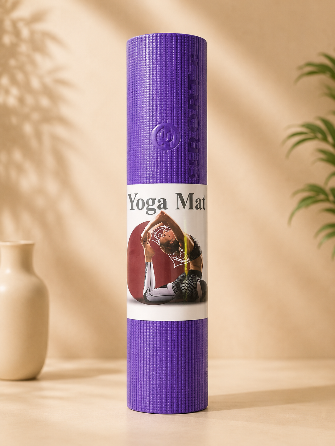 Premium Non-Slip Extra Thick Yoga Mat for Exercise & Fitness (Purple)