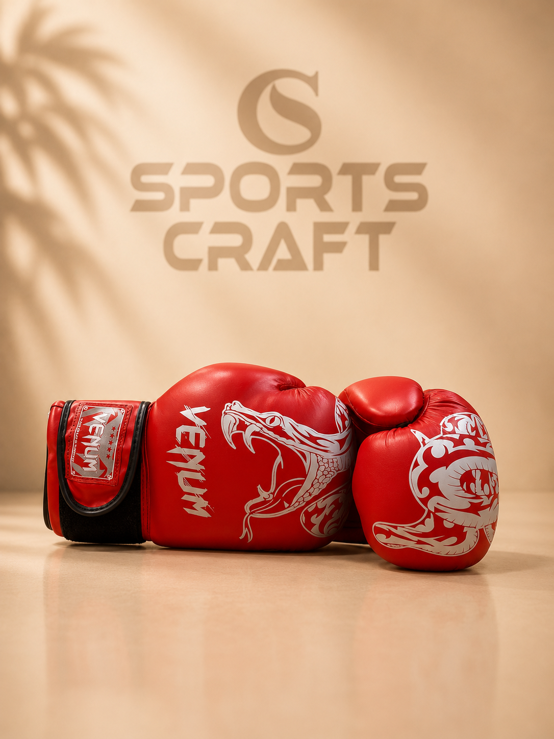 Venum Style Dragon/Snake Red Boxing Gloves - Sparring & Punching Bag Gloves