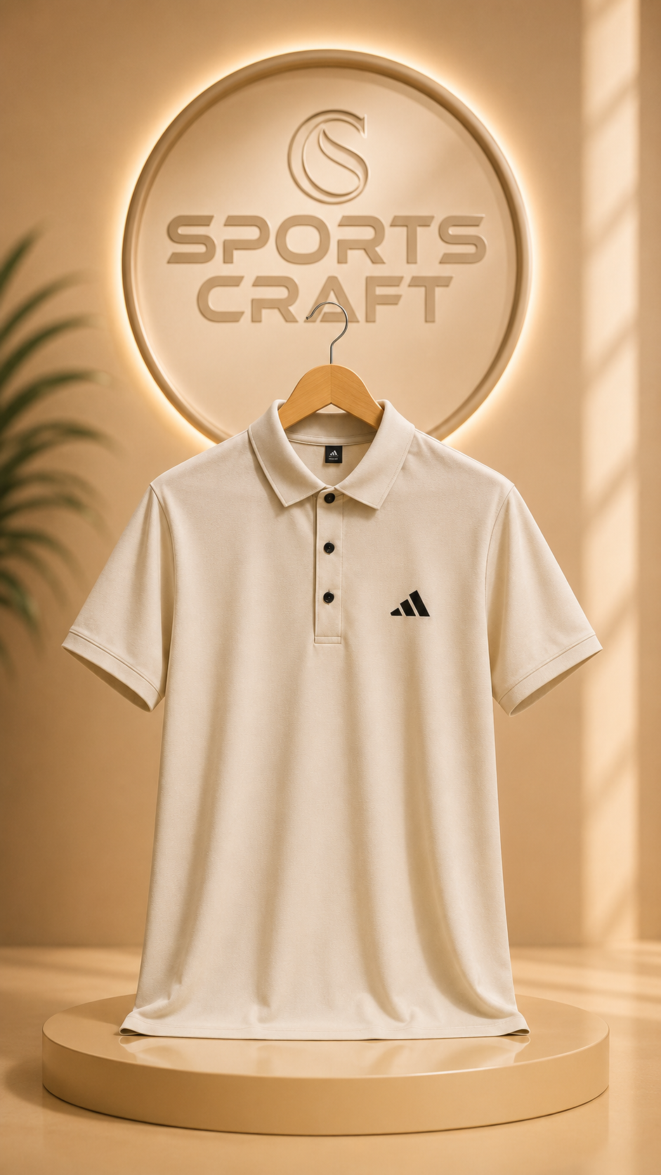 Adidas Men's Premium Imported Cream Polo Shirt – Half Sleeve Regular Fit