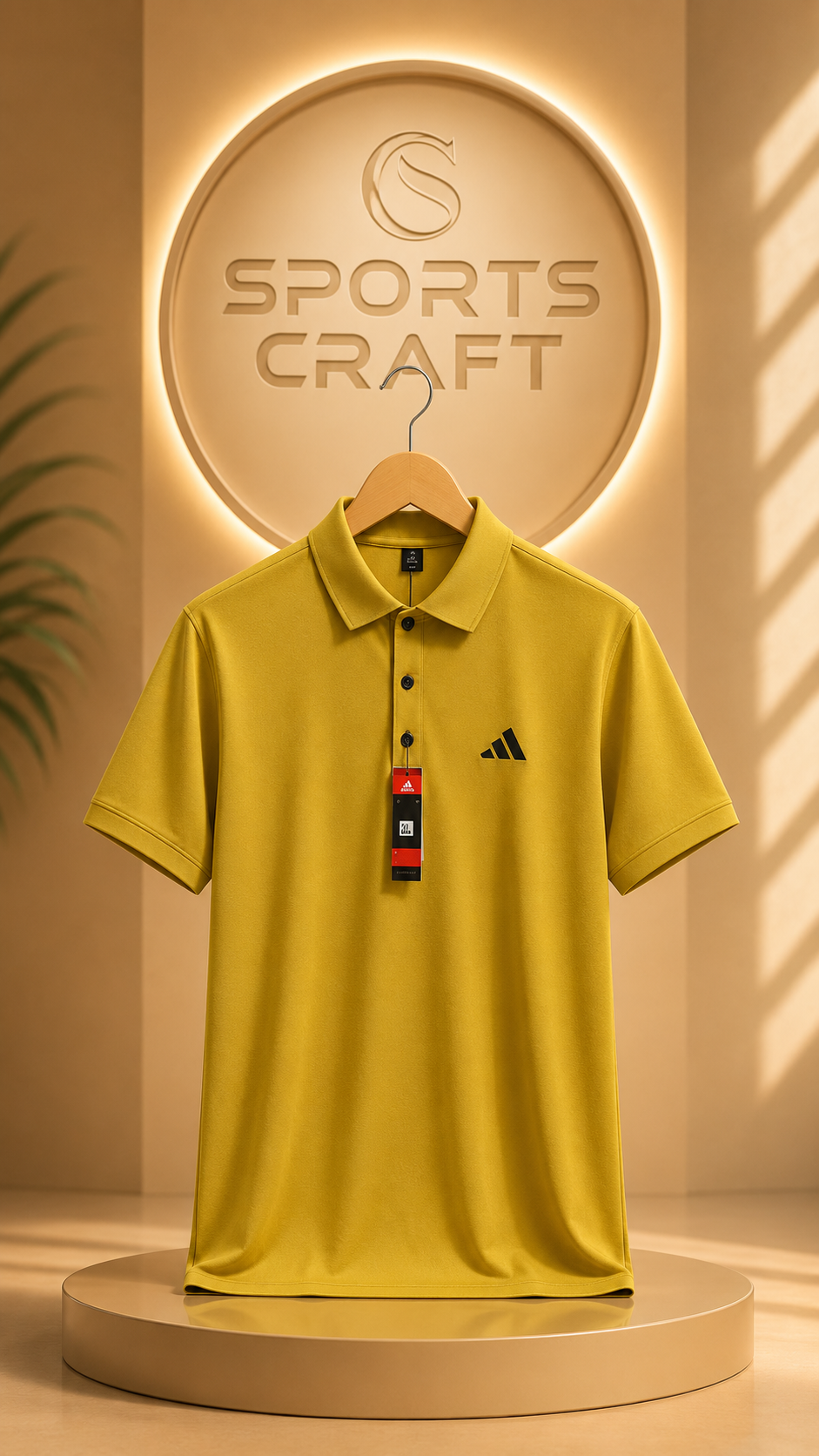 Adidas Men's Premium Imported Yellow Polo Shirt – Half Sleeve Regular Fit